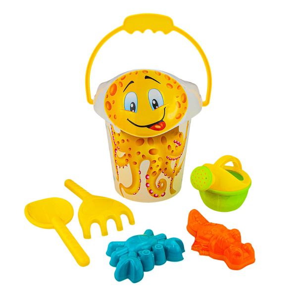 Balde Praia Le Bichos com 7 Peças Amarelo