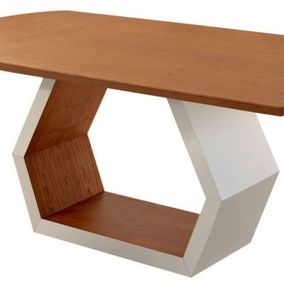 Mesa Para Sala De Jantar Ane Moderna Mobilia Off White Com Cinamomo-cinamomo Imbuia