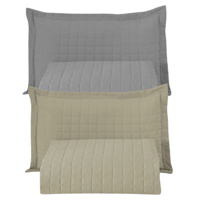 Combo 2 Kit Cobre Leito Colcha Monaco Solteiro Dupla Face  - Cinza - Cáqui