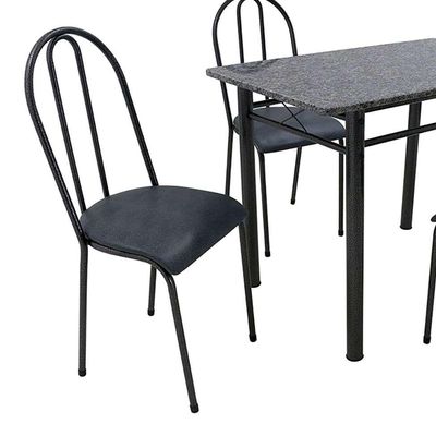 Conjunto de Mesa com 4 Cadeiras Genebra Preto e Petróleo