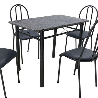 Conjunto de Mesa com 4 Cadeiras Genebra Preto e Petróleo