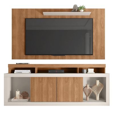Rack Painel Para TV 65 Polegadas Life Marrom Caemmun