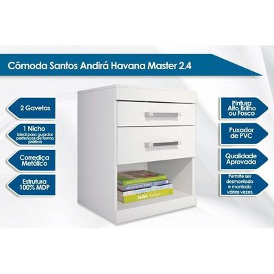 Mesa Cabeceira Plus C/ 2 Gavetas Atacama - Santos Andirá