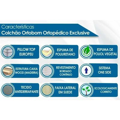 Colchão Queen Ortopédico Wood Exclusive Ortopillow (158X198X27) - Ortobom