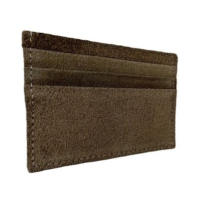 Porta Cartão Slim Em Couro Camurça Stone