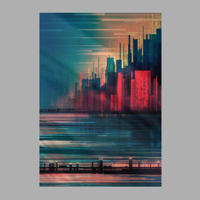 Quadro Decorativo Abstrato - Silhueta Urbana Elegante