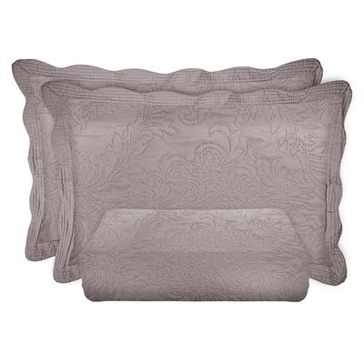 Kit Colcha de Casal Queen Camesa Antique Poliéster Rosé 3 Peças