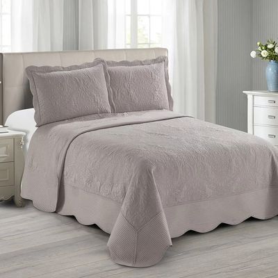 Kit Colcha de Casal Queen Camesa Antique Poliéster Rosé 3 Peças