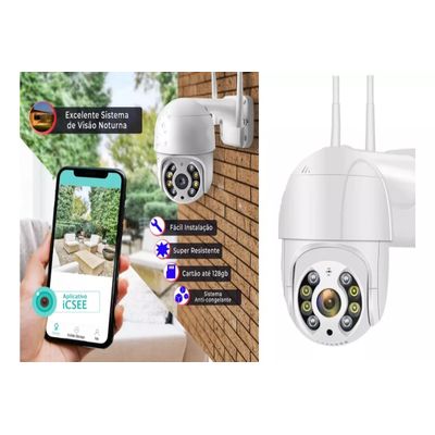 Kit 3 Camera Ip Icsee Wifi + 3 Cartão De Memória Sd 64gb
