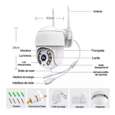 Kit 3 Camera Ip Icsee Wifi + 3 Cartão De Memória Sd 64gb