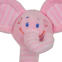Chocalho Bastão Elefantinho - Rosa - Antialérgico - 16 cm - CAS Brinquedos