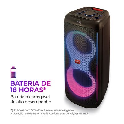 Caixa de Som PartyBox AIWA PB-04 Bluetooth 18H RGB USB TWS Preto BIV