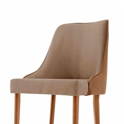 Conjunto Com 2 Cadeiras Esmeralda Em Madeira Maciça Moderna Linho Palha/star Caramelo