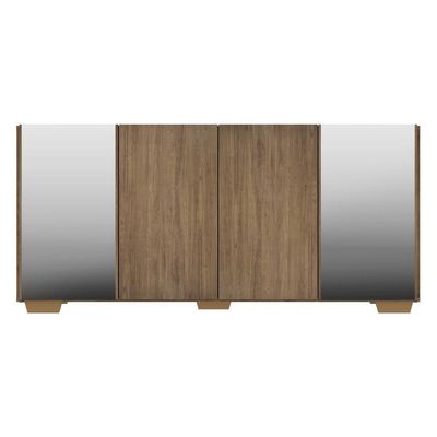 Aparador Buffet 4 Portas Multimóveis V3556 Rustic/Branco