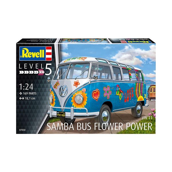 Volkswagen Kombi T1 Samba Bus Flower Power 1/24 REV07050
