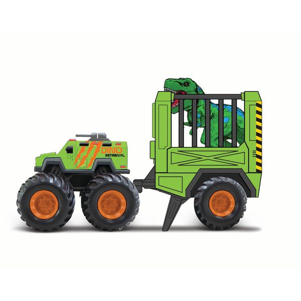 Miniatura - Carro - Monster Transport 4X4 - Maisto Fresh Metal - Armored Truck With Dino MAI82265