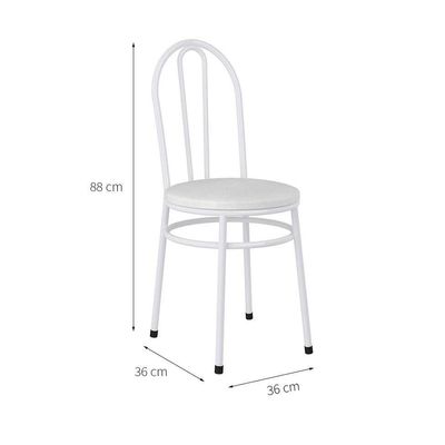 Conjunto de Mesa de Cozinha com 4 Lugares Roma Branco