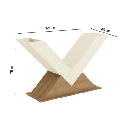 Base Mesa De Jantar Ba35 S/Tampo Freijó/off White Kappesberg