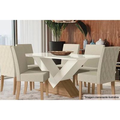 Base Mesa De Jantar Ba35 S/Tampo Freijó/off White Kappesberg