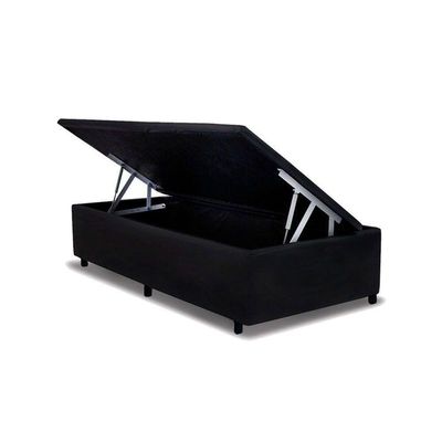 Cama Box Baú Solteiro Suede Black (88x188x35) - Costa Rica