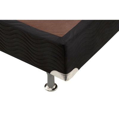Cama Box Base Queen Universal Suede Nero Black (158x198x20) - Ortobom