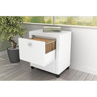 Gaveteiro P/ Escritório Me4112 Pasta Suspensa C/ 2 Gavetas Branco - Tecno Mobili