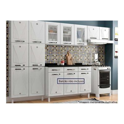 Kit De Cozinha Modulada 3 Peças Star New (2 Armários + 1 Paneleiro) Cpt106 Branco - Telasul