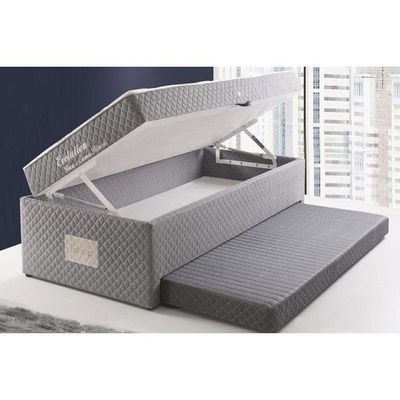 Cama Baú C/auxiliar Conjugado Solteiro: Colchão Molas Bonnel Mh1443 Evolution Black (88x188x63)