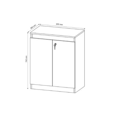 Balcão De Escritório Me4149 C/ 2 Portas C/ Chave Nogal - Tecno Mobili