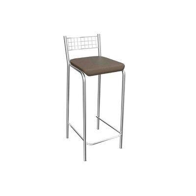 Banqueta Sala De Jantar Gênova 1b705cr 1 Un Cromado/courano Marrom - Kappesberg