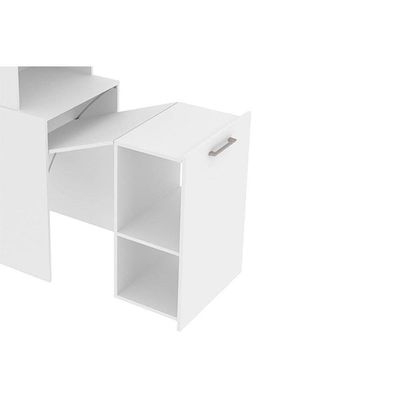 Mesa Multiuso Escritório Retrátil Me4171 C/ 5 Nichos Branco - Tecno Mobili