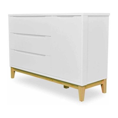 Cômoda Infantil 3 Gavetas 1 Porta Cr40024 Branco Acetinado
