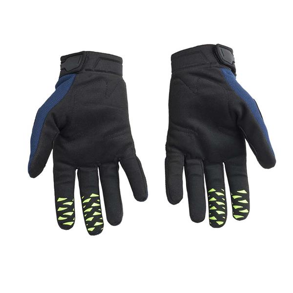 Luva para Motociclista Dedo Longo Tam. G Material Emborrachado e Couro Azul Atrio - MT038 MT038