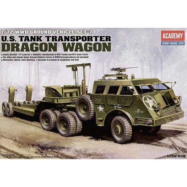 U.S. Tank Transporter Dragon Wagon Ground Vehicle Set-7 - 1:72 - Academy ACA13409