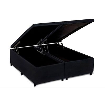 Cama Box Baú Queen Suede Black (158x198x35) - Costa Rica
