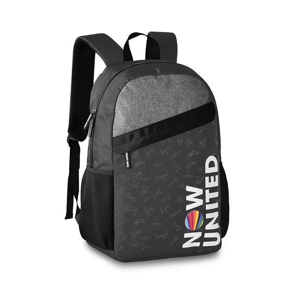 Mochila Laptop Now United Autográfos Mesclada 17" Preto c cinza