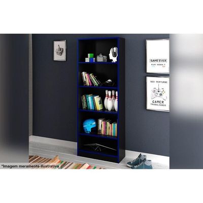 Estante De Escritório Me4141 C/ 4 Prateleiras Preto - Tecno Mobili