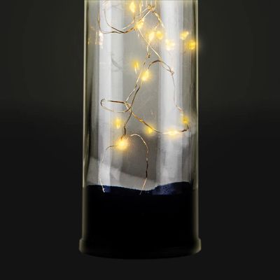 Garrafa Decorativa Led Le Vidro 28cm Preto