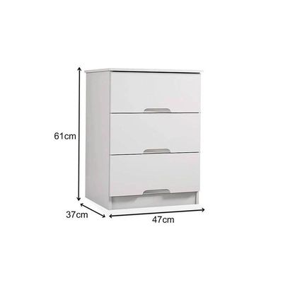 Mesa Cabeceira Londres C/ 3 Gavetas Amêndoa - Europa