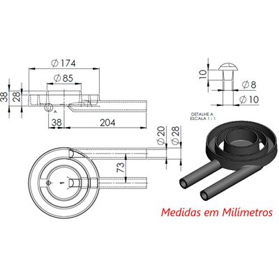 Queimador Duplo Fogão Industrial de Ferro Fundido N01 17,4cm