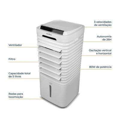Climatizador De Ar  Philco Frio  4 em 1 PCL05A 3 Velocidades Função Timer 127v