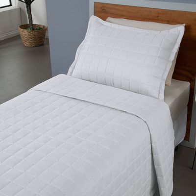 Kit Cobre Leito Colcha Monaco Solteiro Dupla Face 2 Peças - Branco