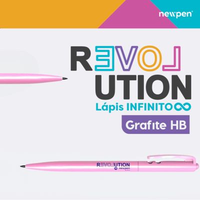 LAPIS GRAFITE REVOLUTION RETRATIL METALLIC ROSE HB NEWPEN