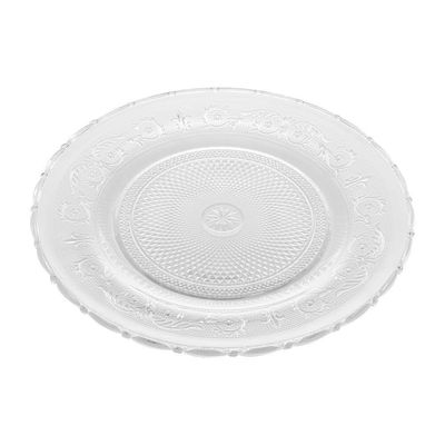 Jogo 10 Pratos Rasos De Jantar De Vidro Angel 25,5cm Lyor
