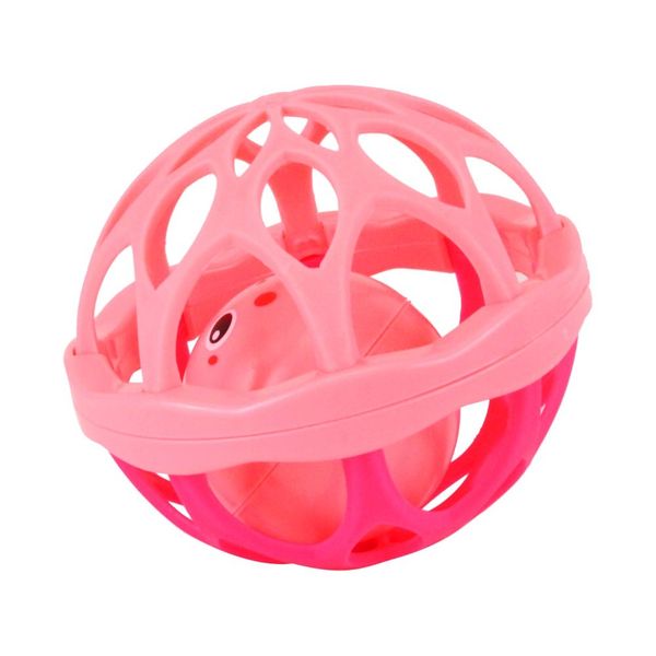 Chocalho Pais e Filhos Bola Macia Rosa bebê