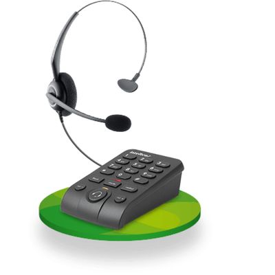 Aparelho Telefone Fixo com Headset Telemarketing e Base Discadora Intelbras Hsb 50
