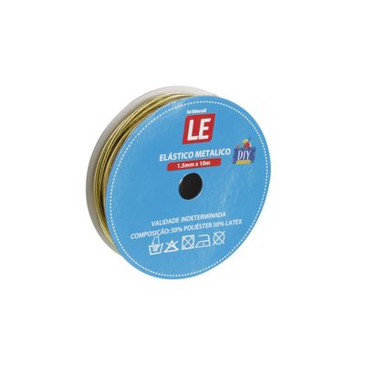 Elástico Roliço Metalizado 1.5mmx10m Ouro