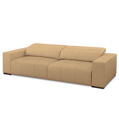 Sofá Decorativo Barbosa 3 Lugares Sala de estar 250cm Reclinável e Retrátil Couro Nude G88 - Gran Belo