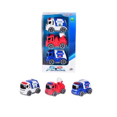 Kit Carrinhos Le com 3 Unidades Police