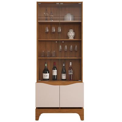 Cristaleira Para Sala de Jantar Bar Adega 2 Portas Clarice D05 Freijó Off White - Lyam Decor
